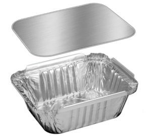 Hotelowe srebrne aluminiowe / aluminiowe pojemniki do pakowania żywności na wynos