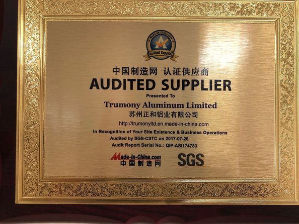 Chiny Trumony Aluminum Limited Certyfikaty